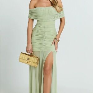 Showpo Alanna Sage Green Dress